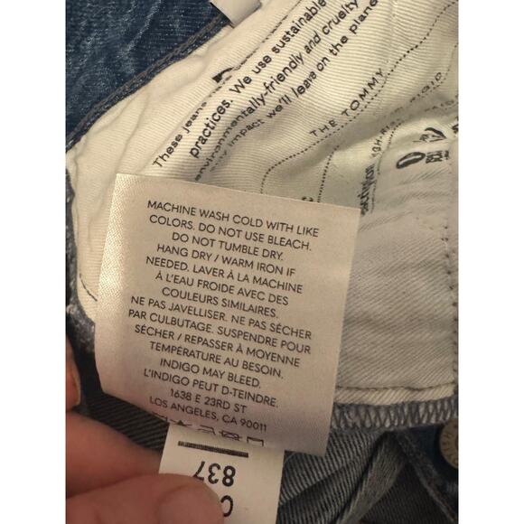 Boyish Jeans Womens 27 Blue The Tommy High Rise Straight Distressed Vegan Denim - Picture 15 of 16